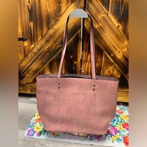 Pink faux leatherTote